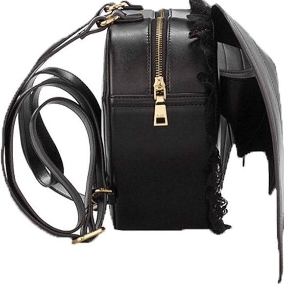 Black Bat Heart Backpack Wing Gothic Goth Punk - Picture 3 of 8
